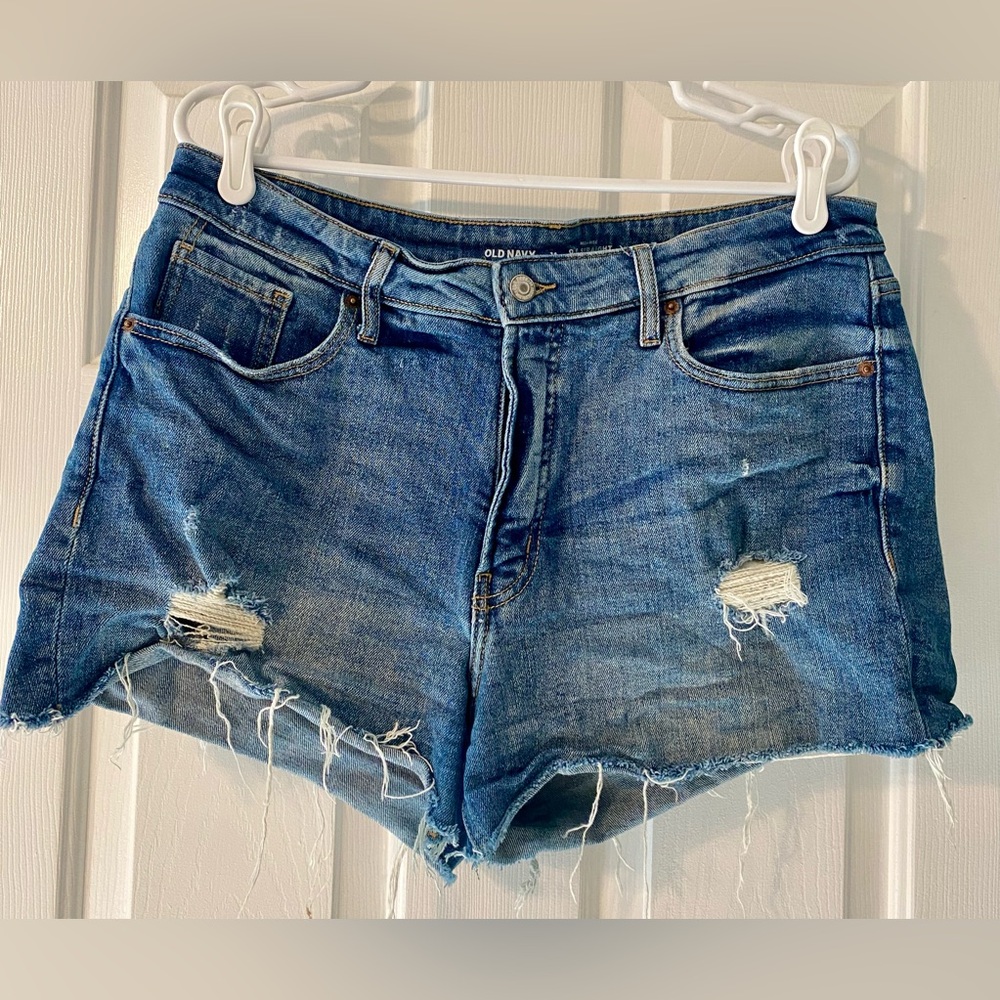 Old Navy Size 14 Women's OG Straight Blue Denim Shorts
